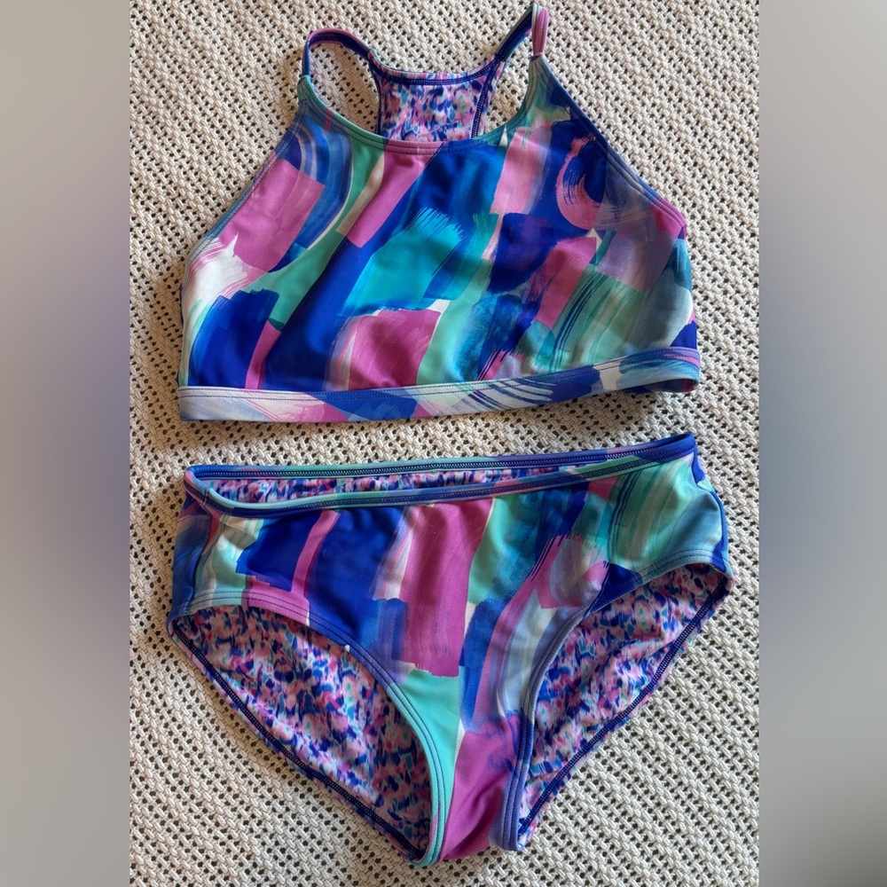 Reversible Youth Girl's Swim Set